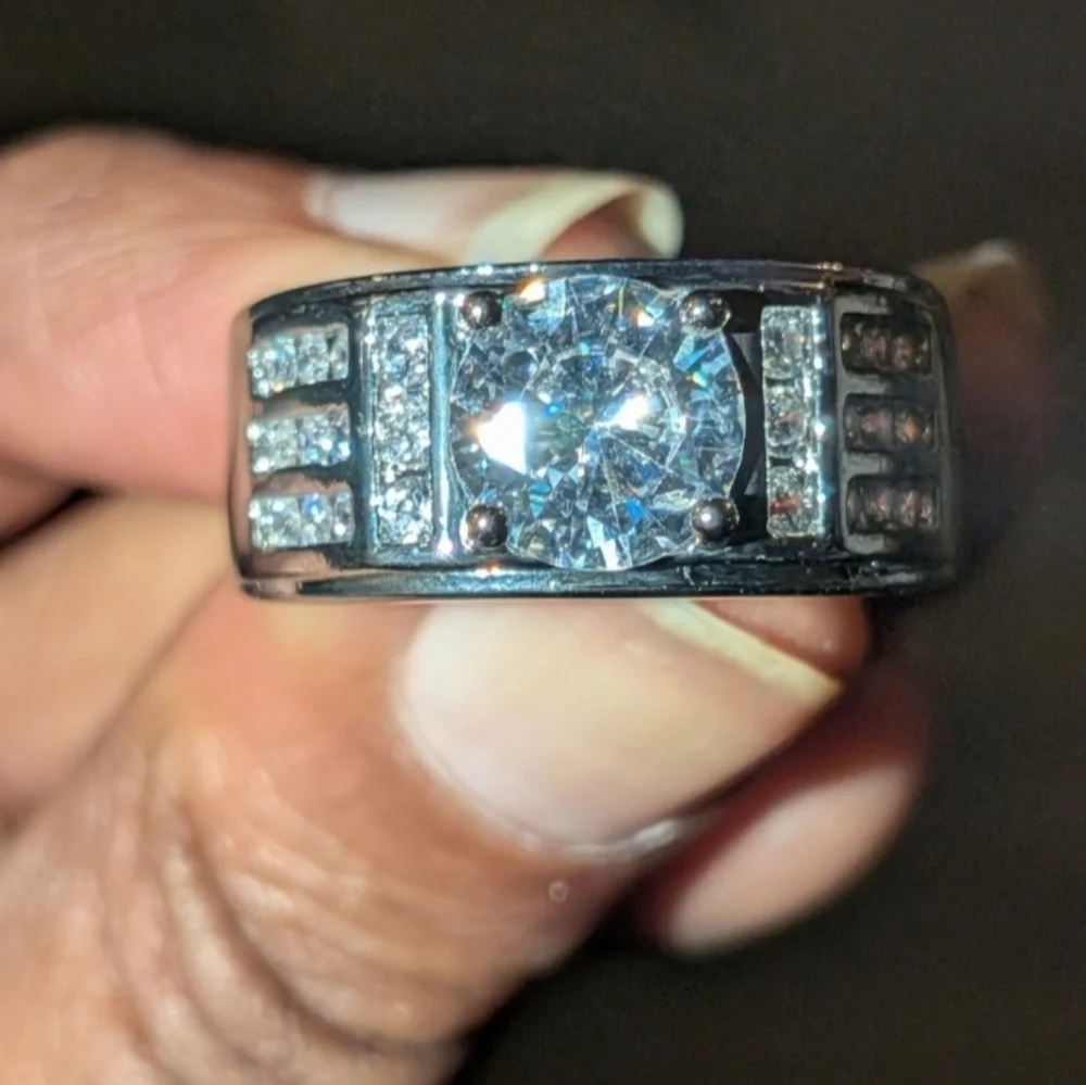 Radiant Silver Crystal Ring